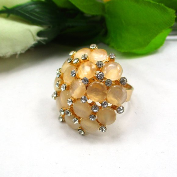 Heavy Rose Gold Party Wear Ring For Girls And Women AFJSS-0819 - Picture 5 of 5